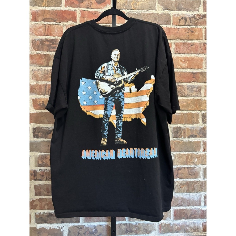 Zach Bryan Concert T-shirt Men's XXL Black Tee, American Heartbreak 22 Tour